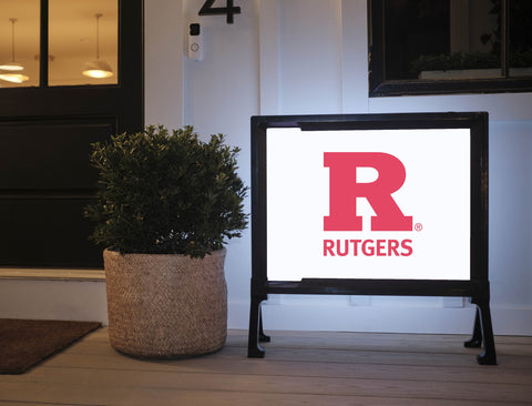 Rutgers R Red Mark White Yard Sign