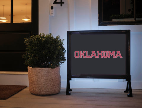 Oklahoma Athletics Wordmark Black Lumilawn Sign