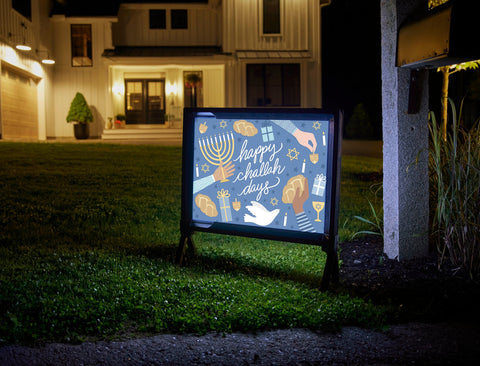 Happy Challah-Days Lumilawn Sign