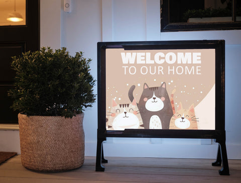 3 Cats Welcome Yard Sign