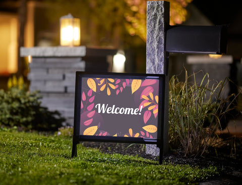 Welcome Leaves Yard Sign