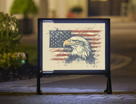 American Flag Eagle Patriotic Yard Sign