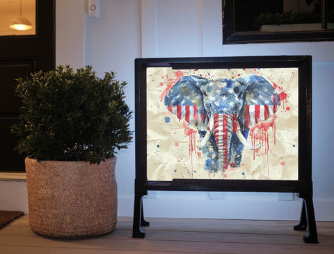 Elephant Conservative Pride Patriotic Yard Sign