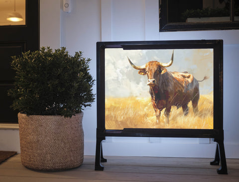 Longhorn In The Pasture Animal Yard Sign