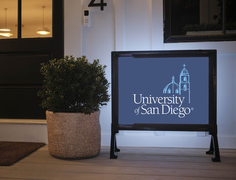 USD Institutional Mark Blue Lumilawn Sign