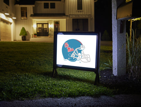 Mississippi Helmet Powder Blue White Yard Sign