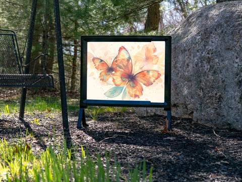 Orange Butterflies Yard Decoration Lumilawn Sign