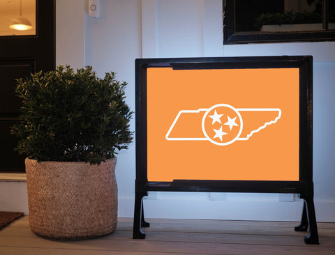 Tennessee Vols State Shield Orange Lumilawn Sign