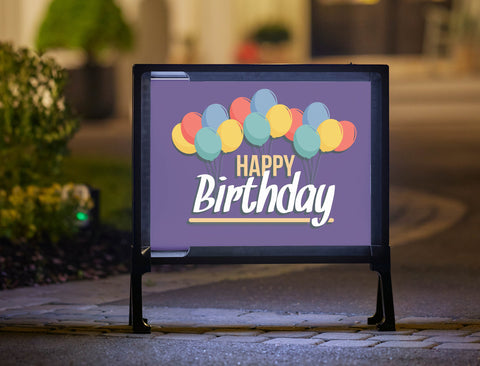 Purple and Gold Birthday Yard Sign