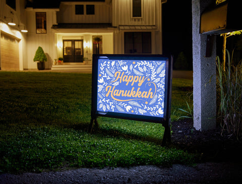 Happy Hanukkah Yard Sign