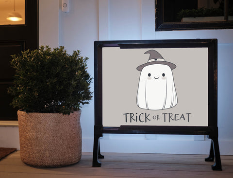 Ghost Witch Trick or Treat Yard Sign