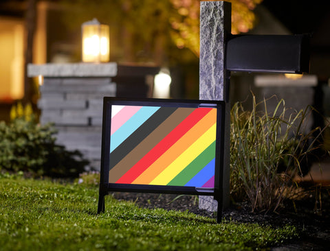 Diagonal Pride Rainbow Lumilawn Sign