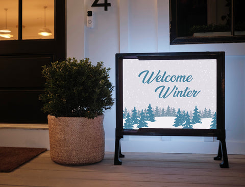 Welcome Winter Lumilawn Sign