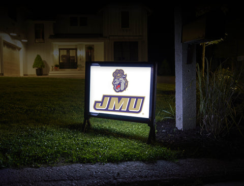 JMU Duke Dog Centered White Yard Sign