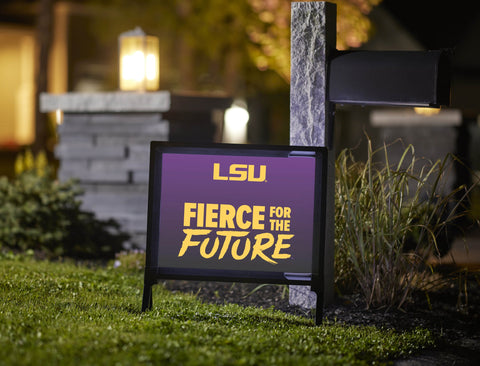 LSU Fierce for the Future Purple Lumilawn Sign