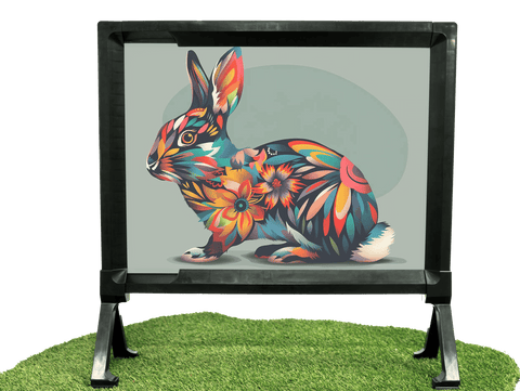 Floral Bunny Rabbit Decor Yard Sign