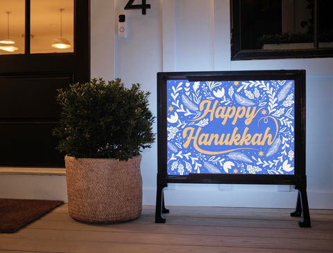 Happy Hanukkah Lumilawn Sign