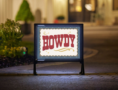 Howdy Lumilawn Sign