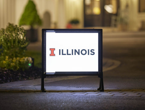 Illinois Institutional Mark White Yard Sign