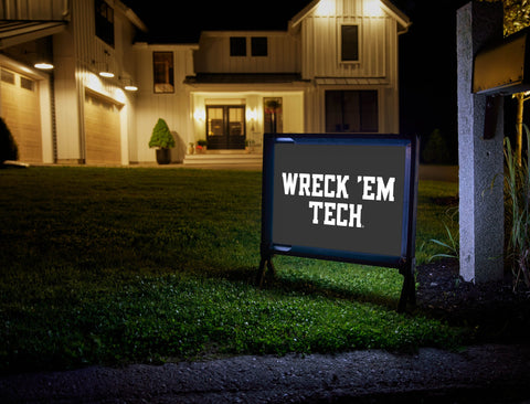 Texas Tech Wreck Em Black Lumilawn Sign