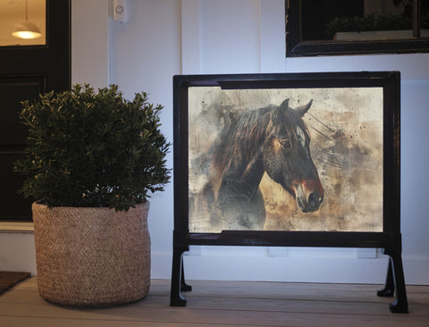 Farm Horse Portrait Animal Yard Sign