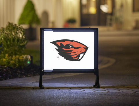 Oregon State Beavers Mascot White Yard Sign