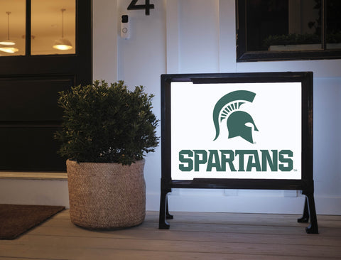 Michigan State Spartans White Lumilawn Sign