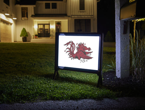 South Carolina Cocky Yard Sign White