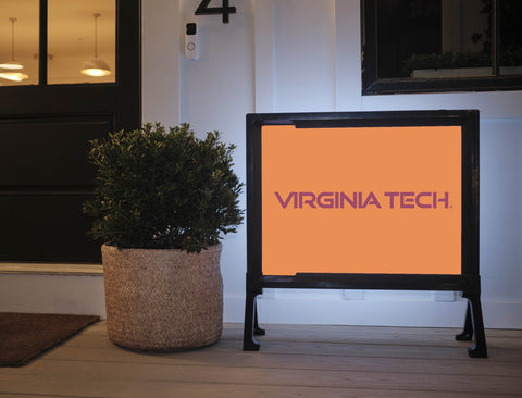 Virginia Tech Wordmark Orange Lumilawn Sign