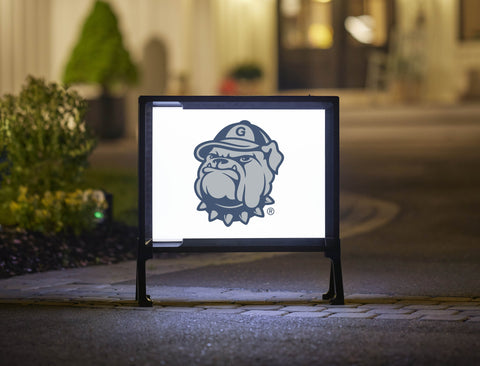 Georgetown Bulldog Mascot White Lumilawn Sign