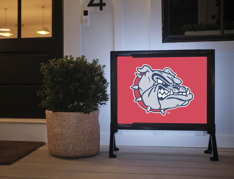 Gonzaga Bulldog Mascot Red Lumilawn Sign