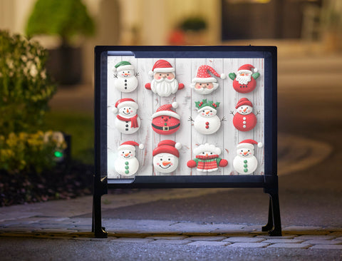 Christmas Ornament Characters Yard Sign