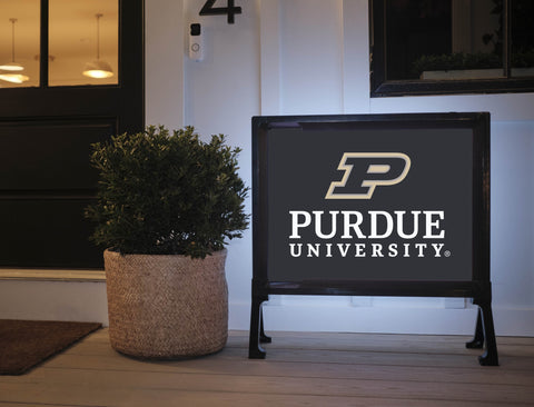 Purdue University Signature Mark Black Yard Sign