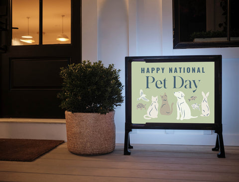 National Pet Day Lumilawn Sign