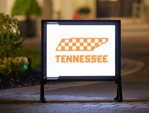 Tennessee Vols Checkerboard White Lumilawn Sign