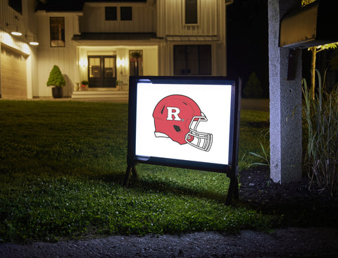 Rutgers Helmet Mark White Lumilawn Sign