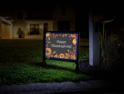 Happy Thanksgiving Bountiful Fall Lumilawn Sign