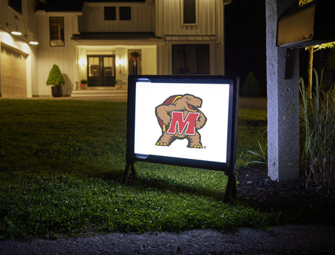 Maryland Terps Mascot White Lumilawn Sign