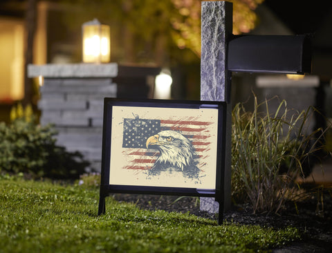 American Flag Eagle Patriotic Lumilawn Sign