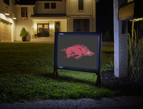 Arkansas Razorbacks Mascot Black Lumilawn Sign