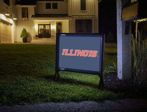 Illinois Wordmark Blue Yard Sign