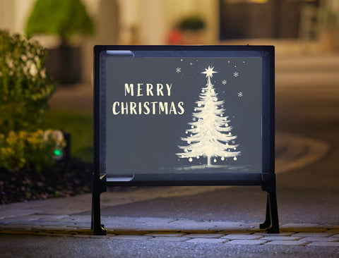 Blue Christmas Tree Yard Sign