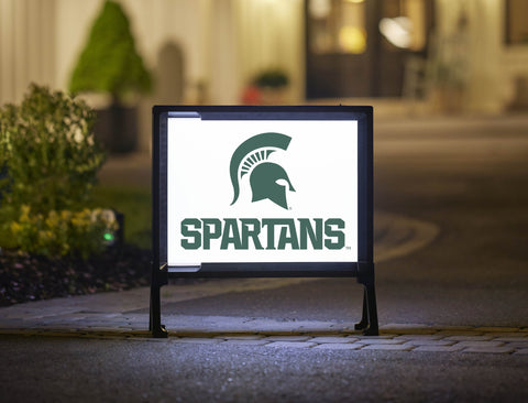 Michigan State Spartans White Lumilawn Sign