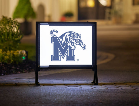 Memphis Logo White Yard Sign