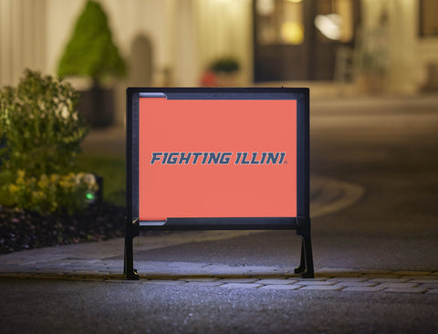 Illinois Fighting Illini Orange Lumilawn Sign