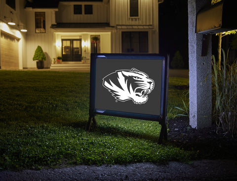 Missouri Tiger Mascot Black Lumilawn Sign