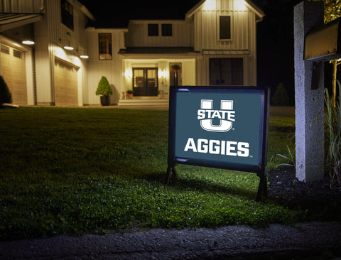 USU Aggies Blue Lumilawn Sign