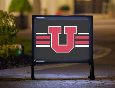 Utah Utes Stripe Black Yard Sign