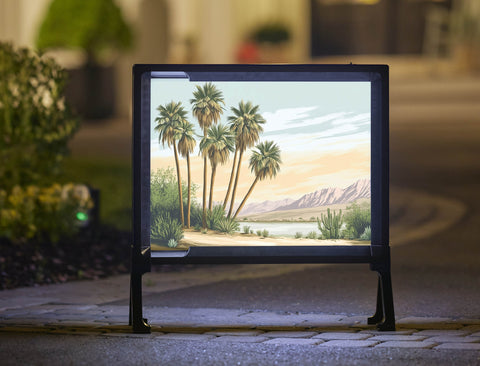 Desert Cactus Palm Oasis Landscape Yard Sign