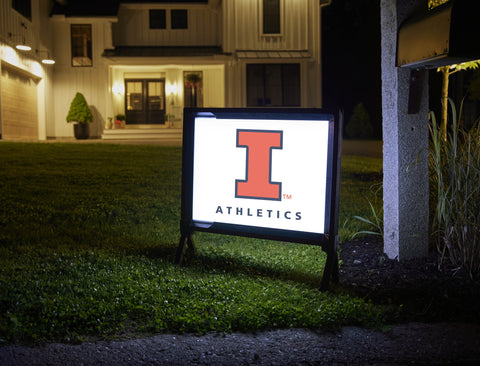 Illinois Sports Mark White Lumilawn Sign